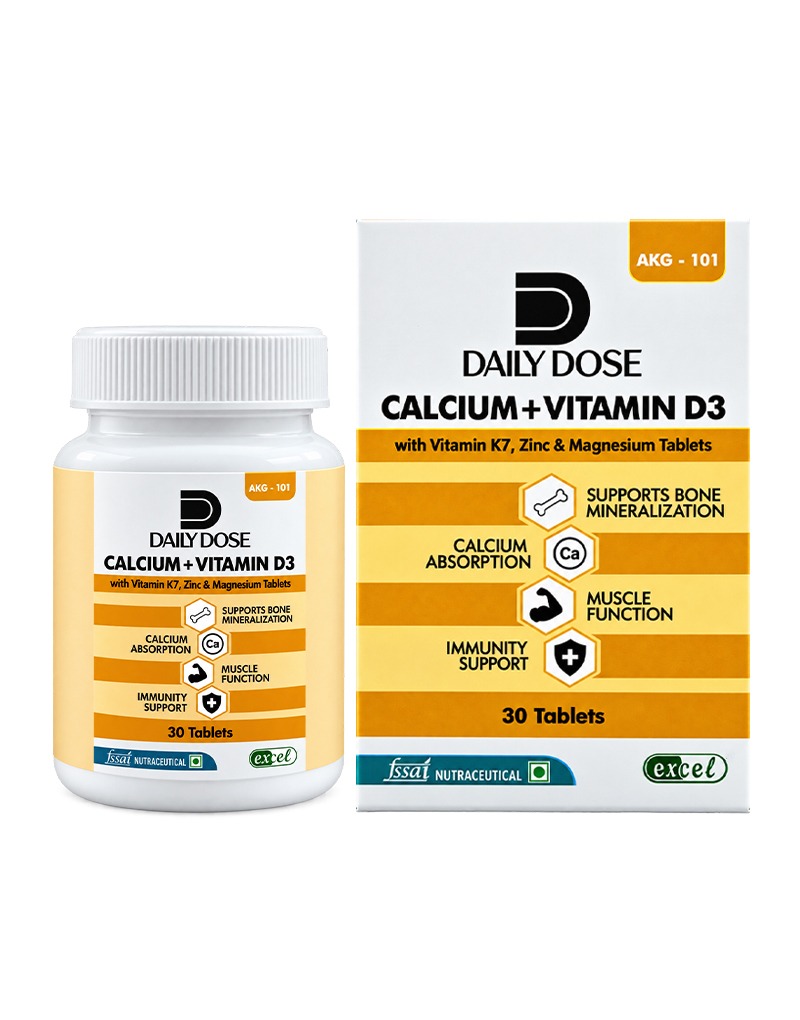 Daily Dose Calcium + Vitamin D3 with Vitamin K7, Zinc & Magnesium Tablets
